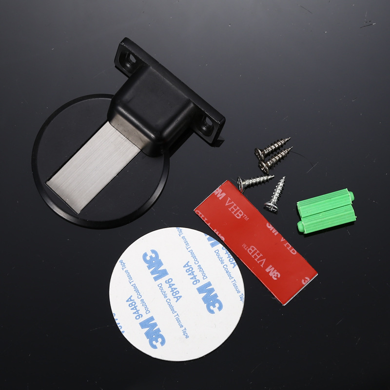 Stop ușă din aliaj zinc – priză la podea, fără găuri, silențios, invizibil, cu magnet pentru uși interioare din lemn (montaj CT-02, manual, stil modern)