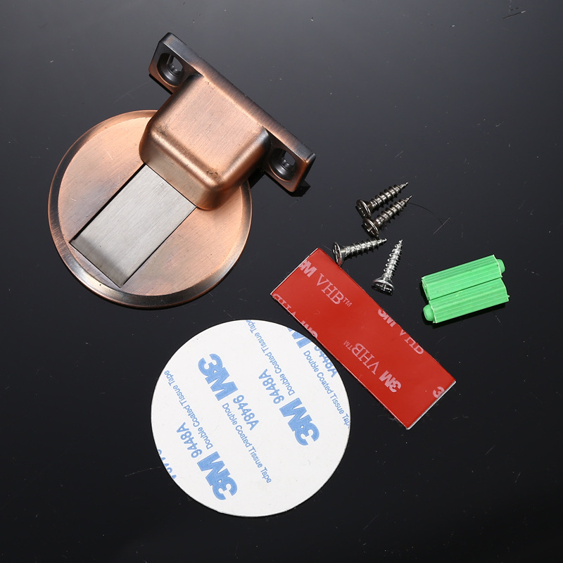 Stop ușă din aliaj zinc – priză la podea, fără găuri, silențios, invizibil, cu magnet pentru uși interioare din lemn (montaj CT-02, manual, stil modern)