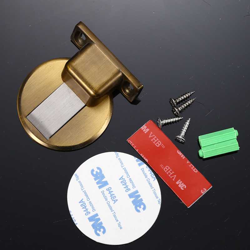 Stop ușă din aliaj zinc – priză la podea, fără găuri, silențios, invizibil, cu magnet pentru uși interioare din lemn (montaj CT-02, manual, stil modern)