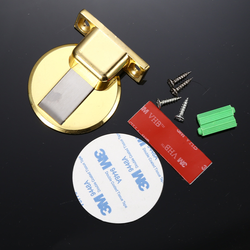 Stop ușă din aliaj zinc – priză la podea, fără găuri, silențios, invizibil, cu magnet pentru uși interioare din lemn (montaj CT-02, manual, stil modern)