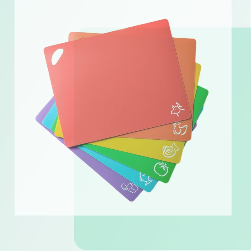 Műanyag vágódeszka antibakteriális és gombaellenes védelemmel, hordozható, kétoldalas