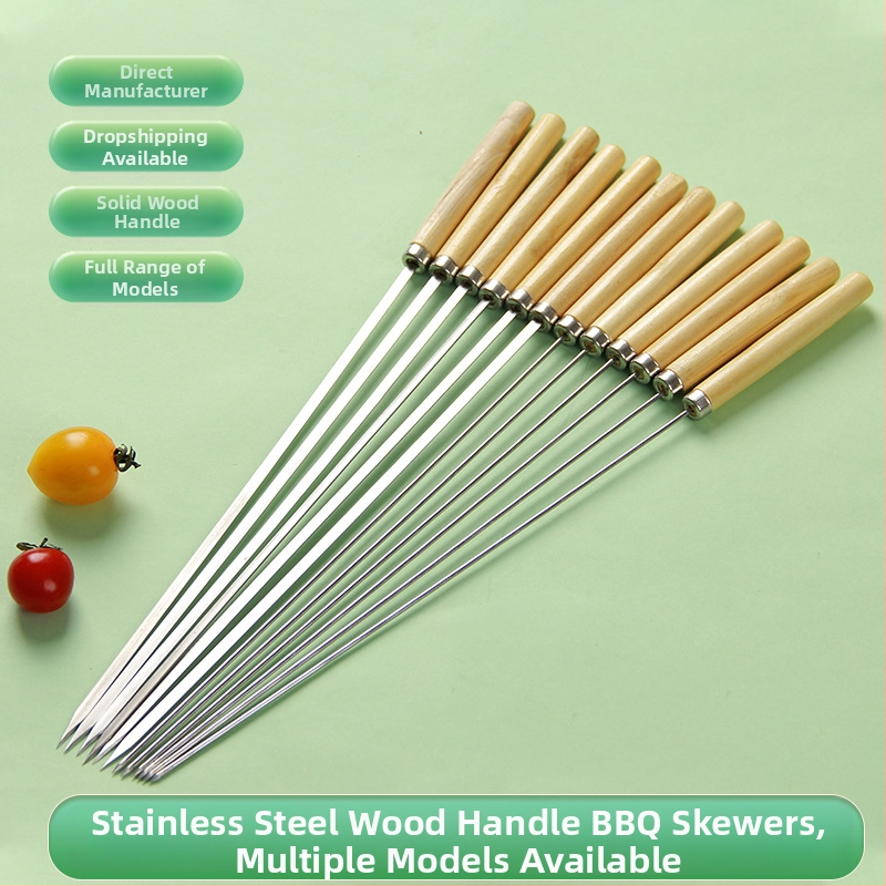 Dongsheng špízy na gril z 304 nehrdzavejúcej ocele, plochý hrubý dizajn