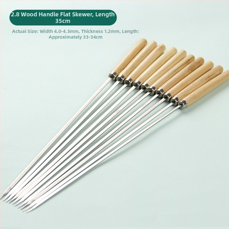 Dongsheng špízy na gril z 304 nehrdzavejúcej ocele, plochý hrubý dizajn