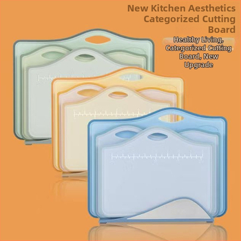 Set dosiek na krájanie pre bábätká z PP - viacfunkčné plastové dosky na ovocie a detské jedlá, protišmykové, prenosné, pre domáce použitie, moderný minimalistický štýl (leto 2021)