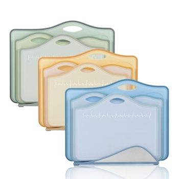 Σετ παχίων δίσκων κοπής για μωρά - PP πλαστικές σανίδες κοπής, φρούτα και βρεφική διατροφή, αντιολισθητικές, φορητές, οικιακή χρήση, μοντέρνο μινιμαλιστικό στυλ (καλοκαίρι 2021)