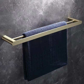 Držač ručnika od nehrđajućeg čelika s elektroplatiranim završetkom, 2 sloja, nosivost 10 kg, stil laganog luksuza
