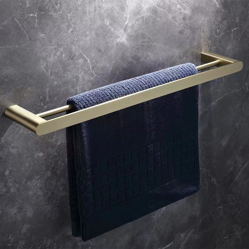 Držač ručnika od nehrđajućeg čelika s elektroplatiranim završetkom, 2 sloja, nosivost 10 kg, stil laganog luksuza