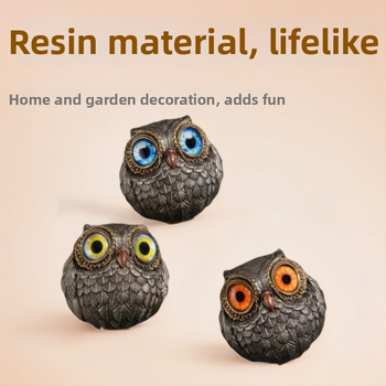 Сова от синтетична смола – модерен минималистичен декоративен елемент за дома и градината