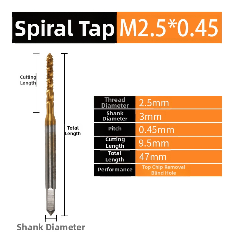 Set de taps spirale - Unealtă manuală pentru filetare