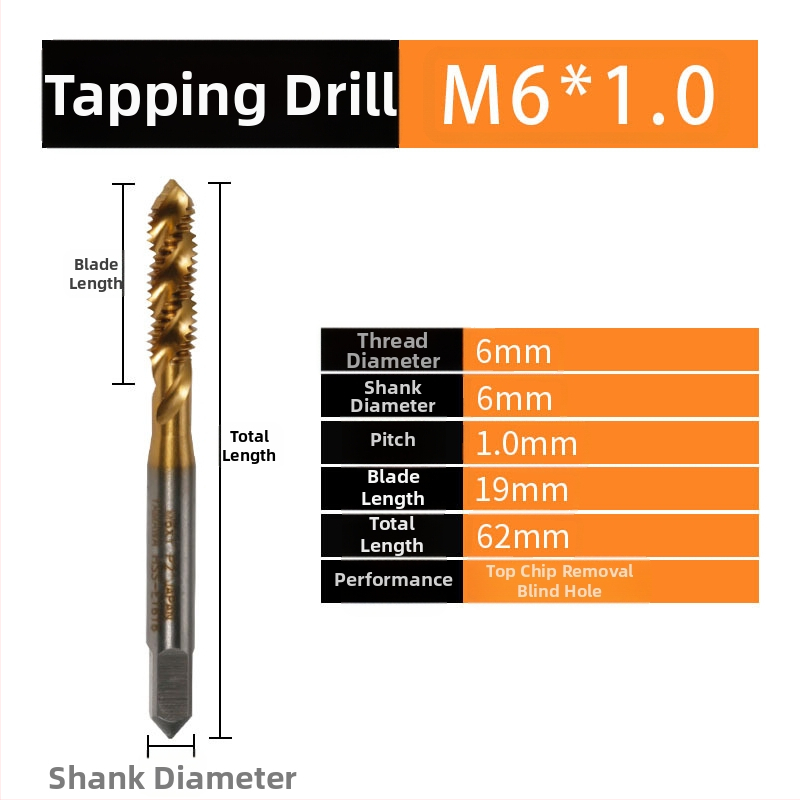 Set de taps spirale - Unealtă manuală pentru filetare