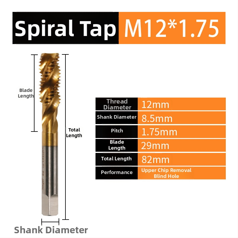 Set de taps spirale - Unealtă manuală pentru filetare