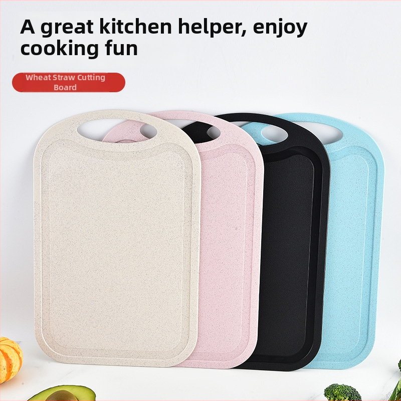 Doska na krájanie zo slamy z pšenice – potravinárska kvalita, obojstranná, prenosná, pre domácnosť, prípravu detskej stravy a krájanie ovocia