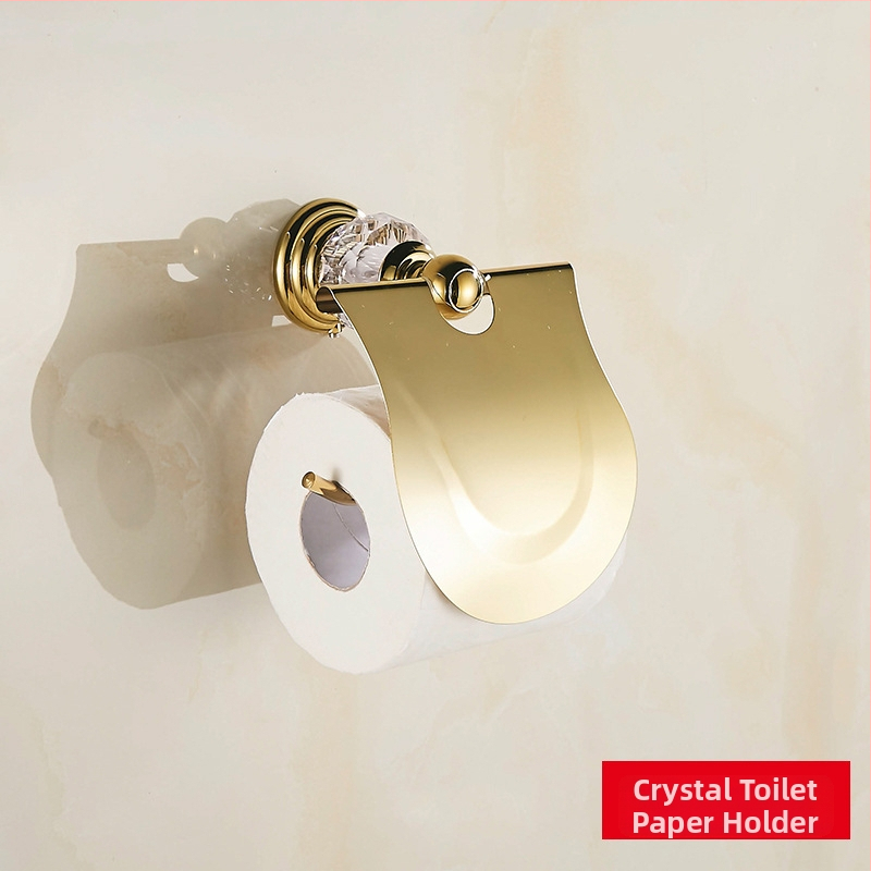 Europski stil, stalak za ručnik od nehrđajućeg čelika sa zlatim premazom i kristalnim setom – Le Jia, licencirana privatna oznaka (Materijal: nehrđajući čelik; Premaz: zlatni premaz; Brand: Le Jia; Licencirana privatna oznaka: Da)