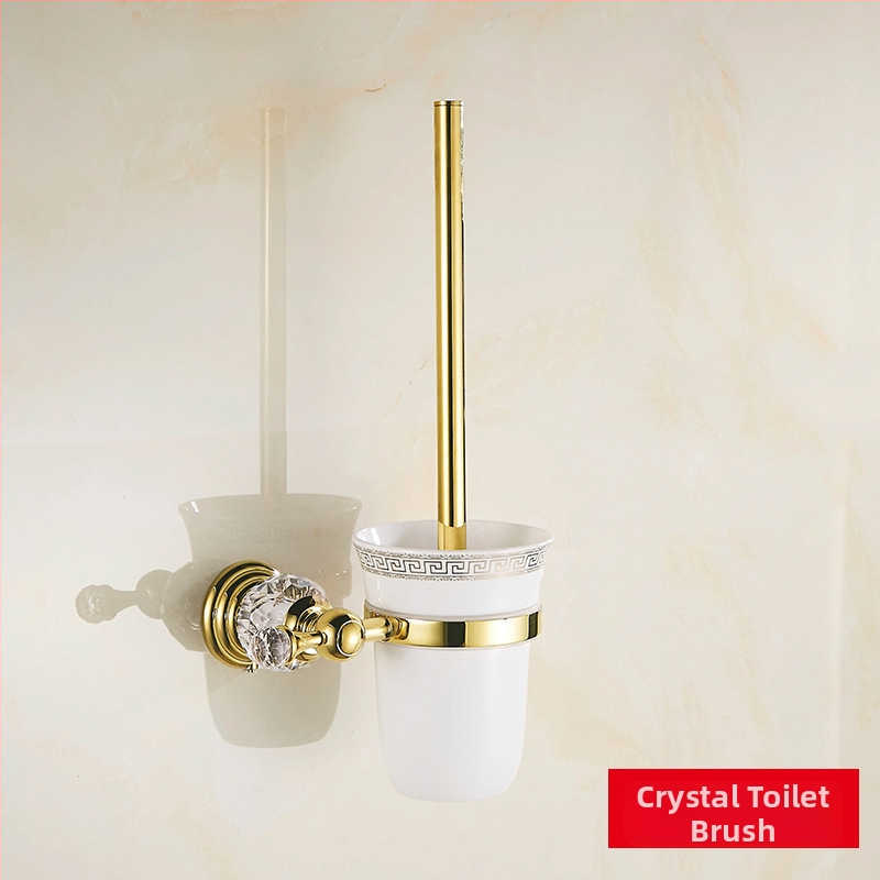 Europski stil, stalak za ručnik od nehrđajućeg čelika sa zlatim premazom i kristalnim setom – Le Jia, licencirana privatna oznaka (Materijal: nehrđajući čelik; Premaz: zlatni premaz; Brand: Le Jia; Licencirana privatna oznaka: Da)