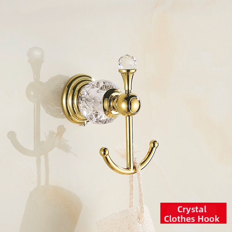 Europski stil, stalak za ručnik od nehrđajućeg čelika sa zlatim premazom i kristalnim setom – Le Jia, licencirana privatna oznaka (Materijal: nehrđajući čelik; Premaz: zlatni premaz; Brand: Le Jia; Licencirana privatna oznaka: Da)