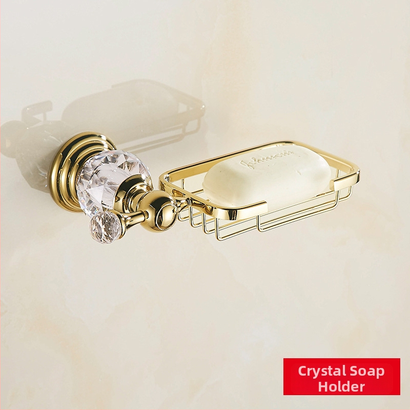 Europski stil, stalak za ručnik od nehrđajućeg čelika sa zlatim premazom i kristalnim setom – Le Jia, licencirana privatna oznaka (Materijal: nehrđajući čelik; Premaz: zlatni premaz; Brand: Le Jia; Licencirana privatna oznaka: Da)