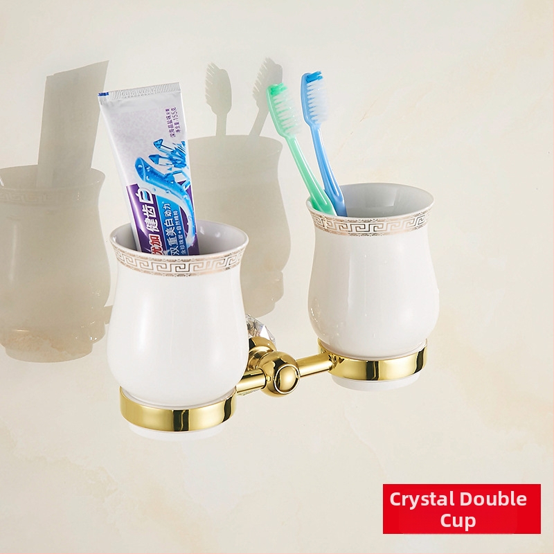 Europski stil, stalak za ručnik od nehrđajućeg čelika sa zlatim premazom i kristalnim setom – Le Jia, licencirana privatna oznaka (Materijal: nehrđajući čelik; Premaz: zlatni premaz; Brand: Le Jia; Licencirana privatna oznaka: Da)