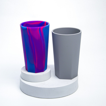 Силиконова пивна чаша, цилиндрична, еднослойна, нехлъзгаща се, замразима