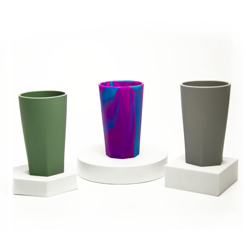 Силиконова пивна чаша, цилиндрична, еднослойна, нехлъзгаща се, замразима