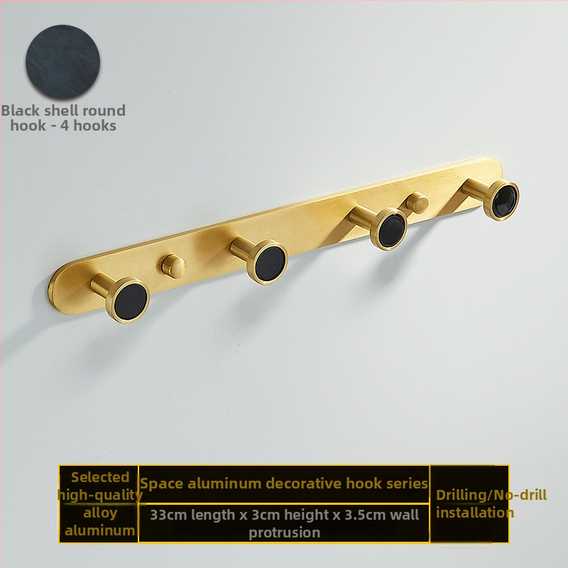 Fürdőszobai kampó alumíniumötvözetből, ragasztós, falra szerelhető fúrás nélkül, kagyló alakú, könnyed luxus stílus, súly 1 kg