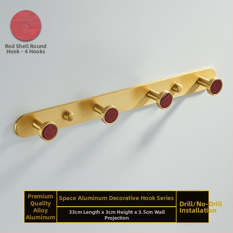 Fürdőszobai kampó alumíniumötvözetből, ragasztós, falra szerelhető fúrás nélkül, kagyló alakú, könnyed luxus stílus, súly 1 kg