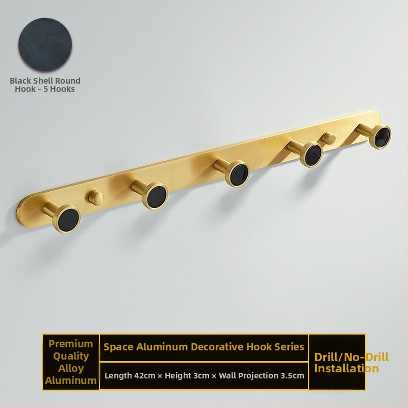 Fürdőszobai kampó alumíniumötvözetből, ragasztós, falra szerelhető fúrás nélkül, kagyló alakú, könnyed luxus stílus, súly 1 kg