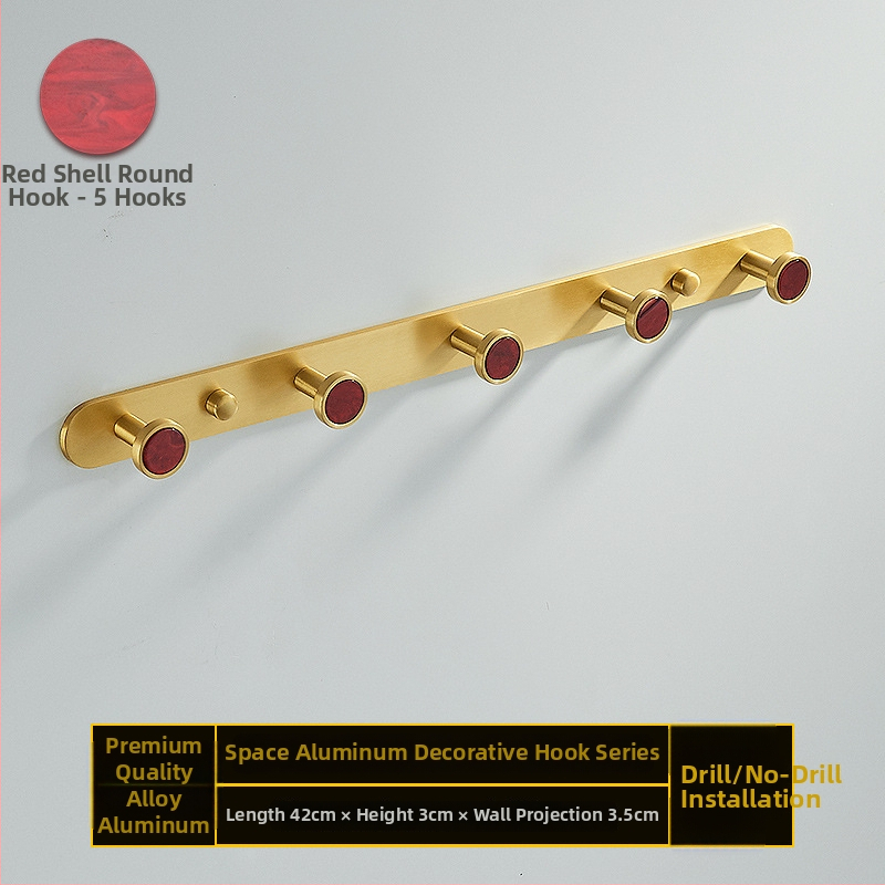 Fürdőszobai kampó alumíniumötvözetből, ragasztós, falra szerelhető fúrás nélkül, kagyló alakú, könnyed luxus stílus, súly 1 kg