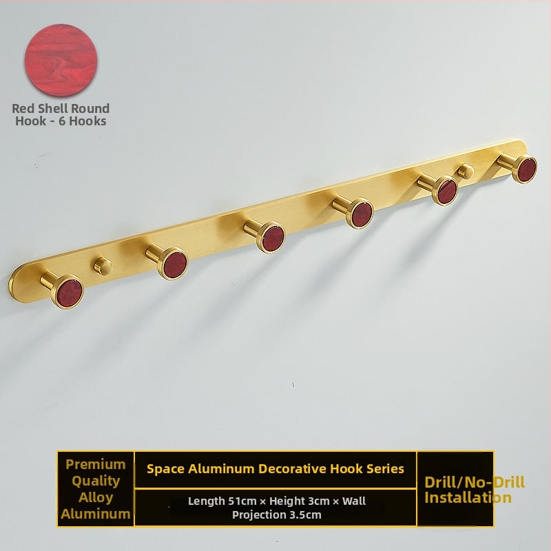 Fürdőszobai kampó alumíniumötvözetből, ragasztós, falra szerelhető fúrás nélkül, kagyló alakú, könnyed luxus stílus, súly 1 kg