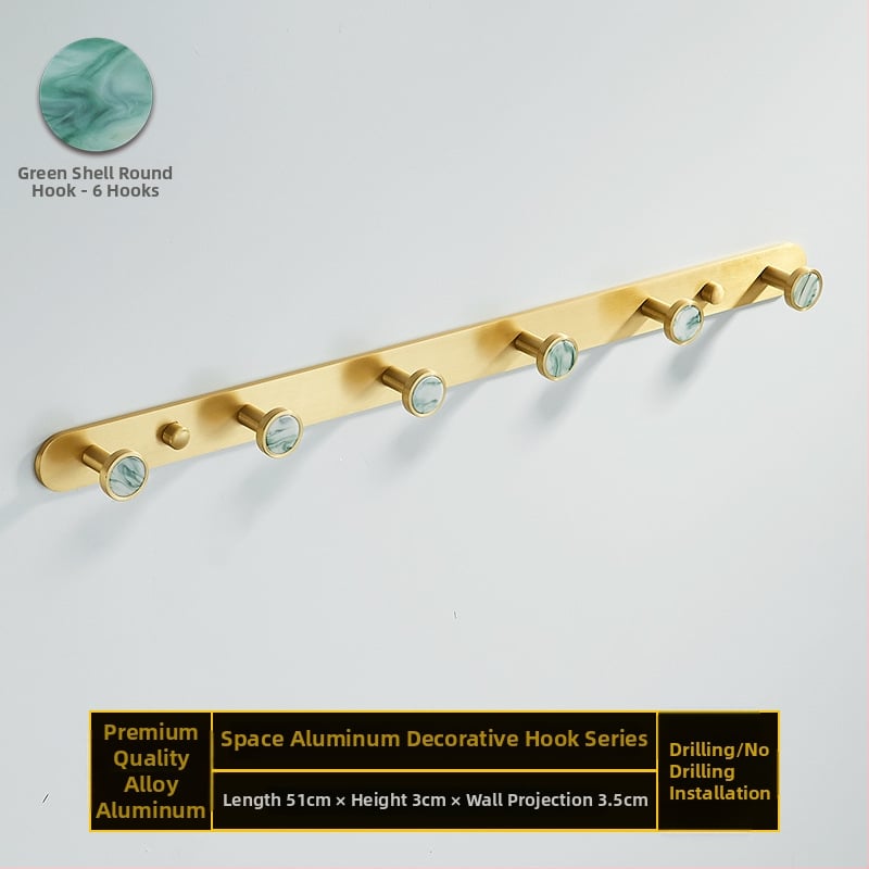 Fürdőszobai kampó alumíniumötvözetből, ragasztós, falra szerelhető fúrás nélkül, kagyló alakú, könnyed luxus stílus, súly 1 kg