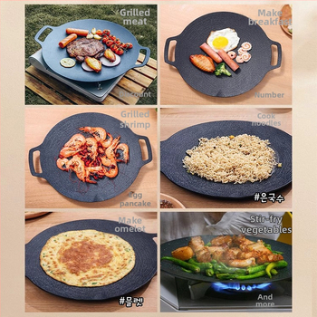 Maifan kameň vonkajšia grilovacia platňa - kruhová, prenosná, viacúčelová, kompatibilná s indukčným sporákom