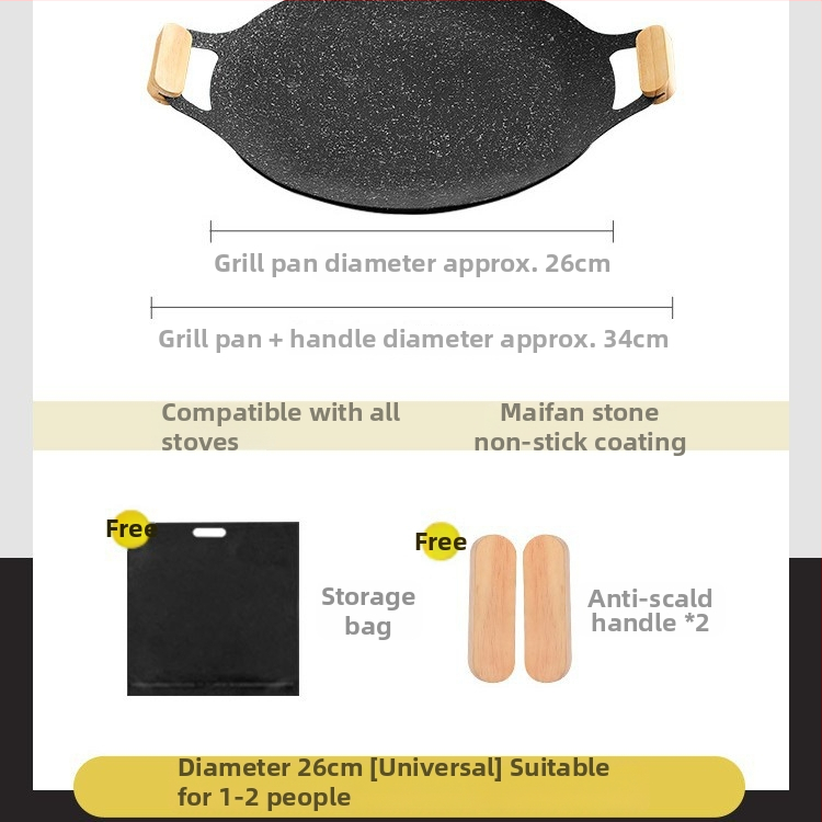 Maifan kameň vonkajšia grilovacia platňa - kruhová, prenosná, viacúčelová, kompatibilná s indukčným sporákom