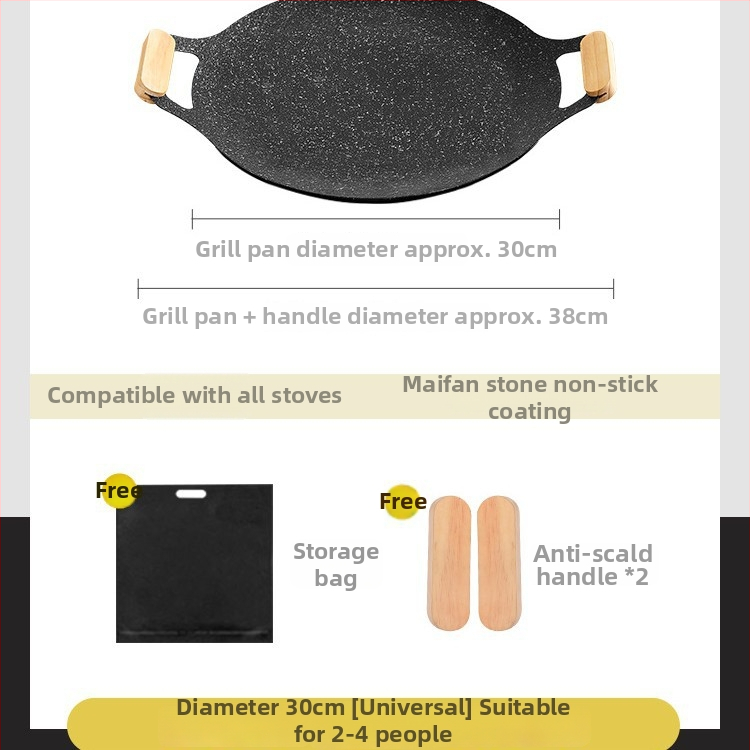 Maifan kameň vonkajšia grilovacia platňa - kruhová, prenosná, viacúčelová, kompatibilná s indukčným sporákom