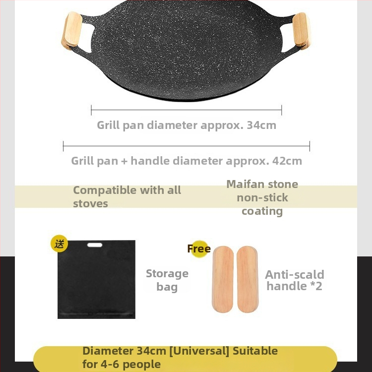 Maifan kameň vonkajšia grilovacia platňa - kruhová, prenosná, viacúčelová, kompatibilná s indukčným sporákom