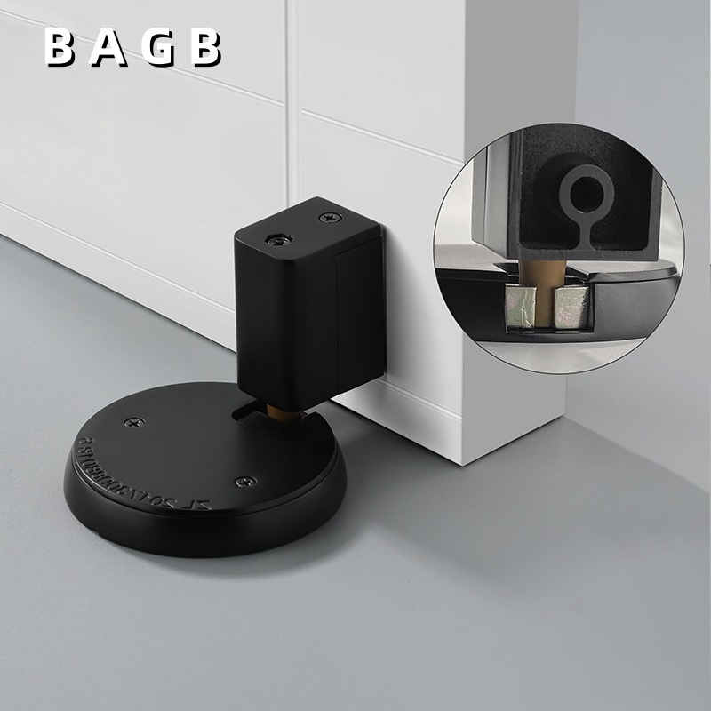 BAGB Mâner de ușă cu aspirație pe podea – fără găuri, anti-coliziune, push-pull (Model FFDX, material: aliaj de zinc, finisaj: placare electrolitică, montaj CT-02)