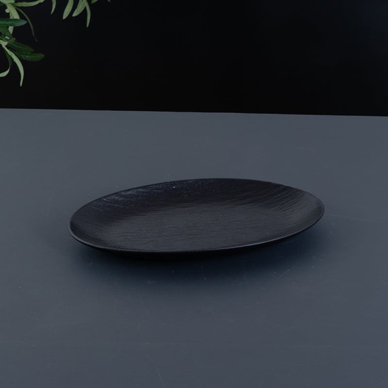 Farfurie de porțelan pentru mâncare occidentală, formă neregulată, suprafață glazurată, culoare solidă, compatibil cu microunde