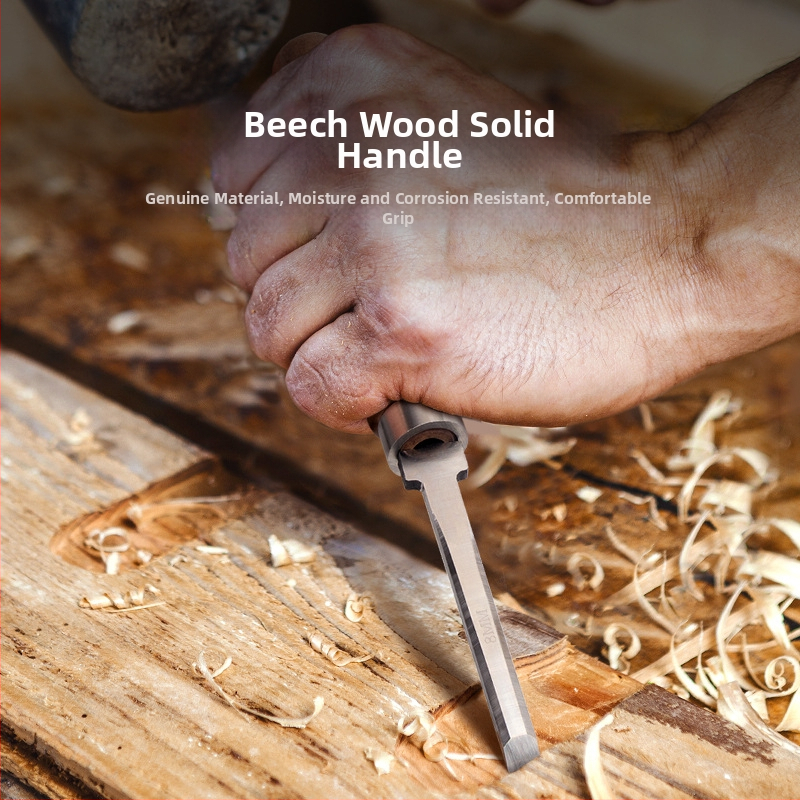 Set dlát pre stolárstvo s čepeľami z mangánovej ocele, rukoväť z buku – ploché a polkruhové dláta