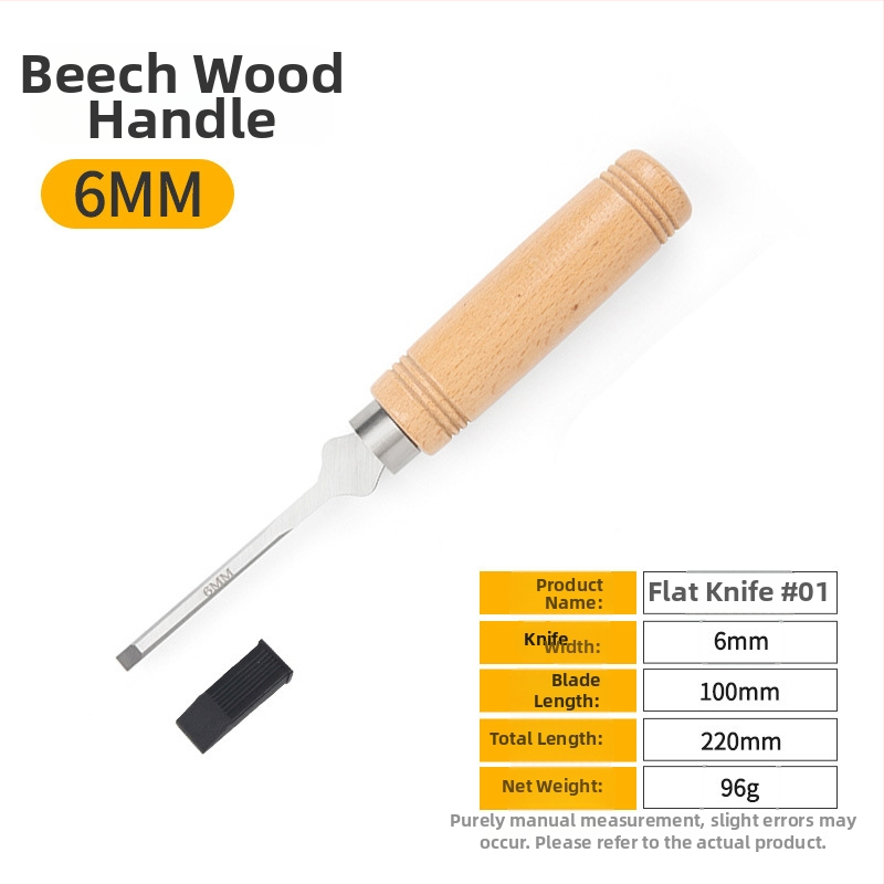 Set dlát pre stolárstvo s čepeľami z mangánovej ocele, rukoväť z buku – ploché a polkruhové dláta