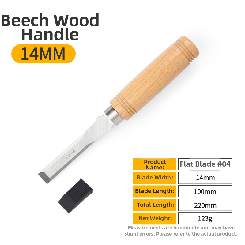 Set dlát pre stolárstvo s čepeľami z mangánovej ocele, rukoväť z buku – ploché a polkruhové dláta