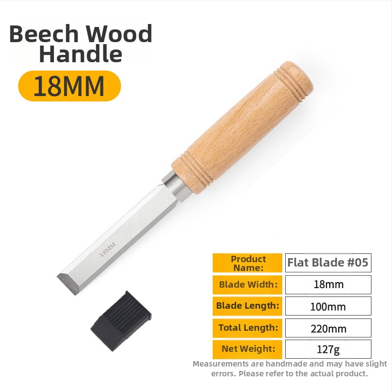 Set dlát pre stolárstvo s čepeľami z mangánovej ocele, rukoväť z buku – ploché a polkruhové dláta