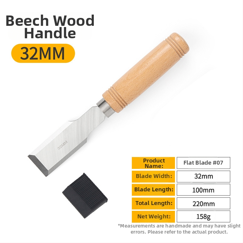 Set dlát pre stolárstvo s čepeľami z mangánovej ocele, rukoväť z buku – ploché a polkruhové dláta