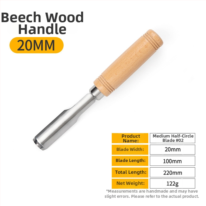 Set dlát pre stolárstvo s čepeľami z mangánovej ocele, rukoväť z buku – ploché a polkruhové dláta