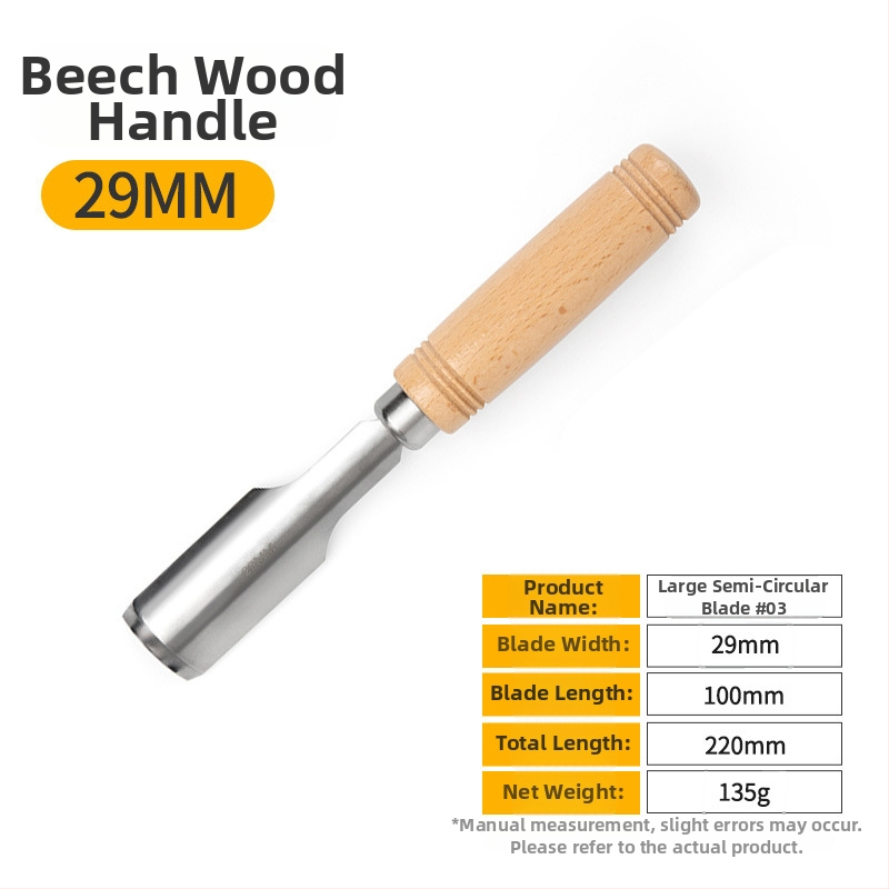 Set dlát pre stolárstvo s čepeľami z mangánovej ocele, rukoväť z buku – ploché a polkruhové dláta