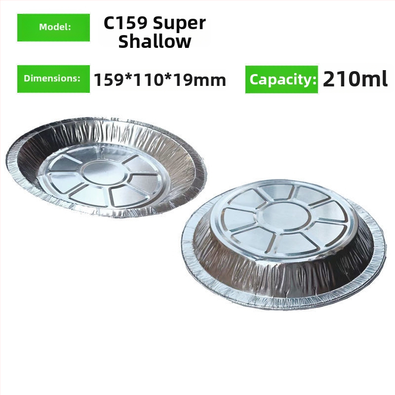 Hlinírová fóliová tácka, zosilnená a plochá na grilovanie a pečenie, jednorazové balenie na donášku, s logom sítotlačou, biologicky rozložiteľná, nie je vhodná do mikrovlnky