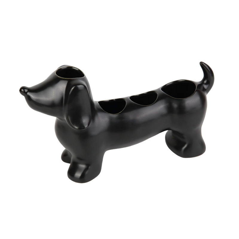 Držač četkice za zube – Sausage Dog, keramički, bez bušenja