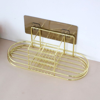 Držač četkice za zube i čaše od kovanog željeza, zidni bez bušenja, ugrađeni nosač, mogućnost prilagodbe