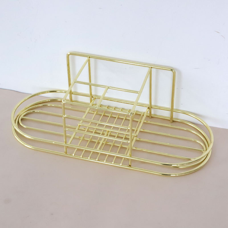 Držač četkice za zube i čaše od kovanog željeza, zidni bez bušenja, ugrađeni nosač, mogućnost prilagodbe