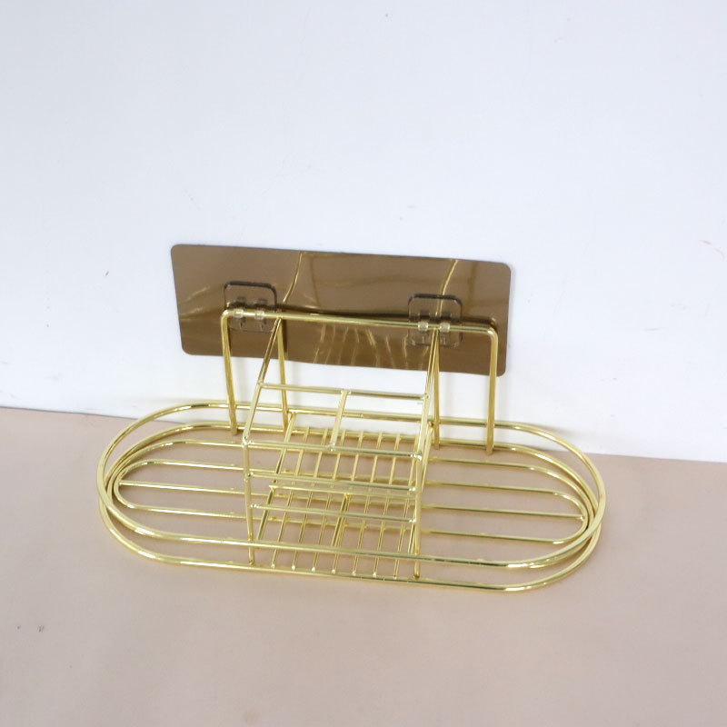 Držač četkice za zube i čaše od kovanog željeza, zidni bez bušenja, ugrađeni nosač, mogućnost prilagodbe