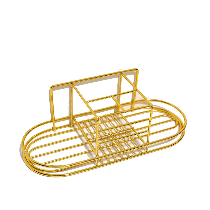 Držač četkice za zube i čaše od kovanog željeza, zidni bez bušenja, ugrađeni nosač, mogućnost prilagodbe