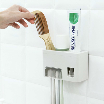 Držač za četkice za zube - zidni, bez bušenja, plastični držač paste za zube i višefunkcijsko skladište
