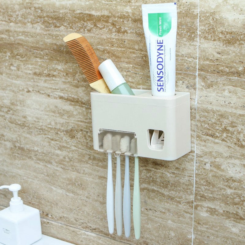Držač za četkice za zube - zidni, bez bušenja, plastični držač paste za zube i višefunkcijsko skladište